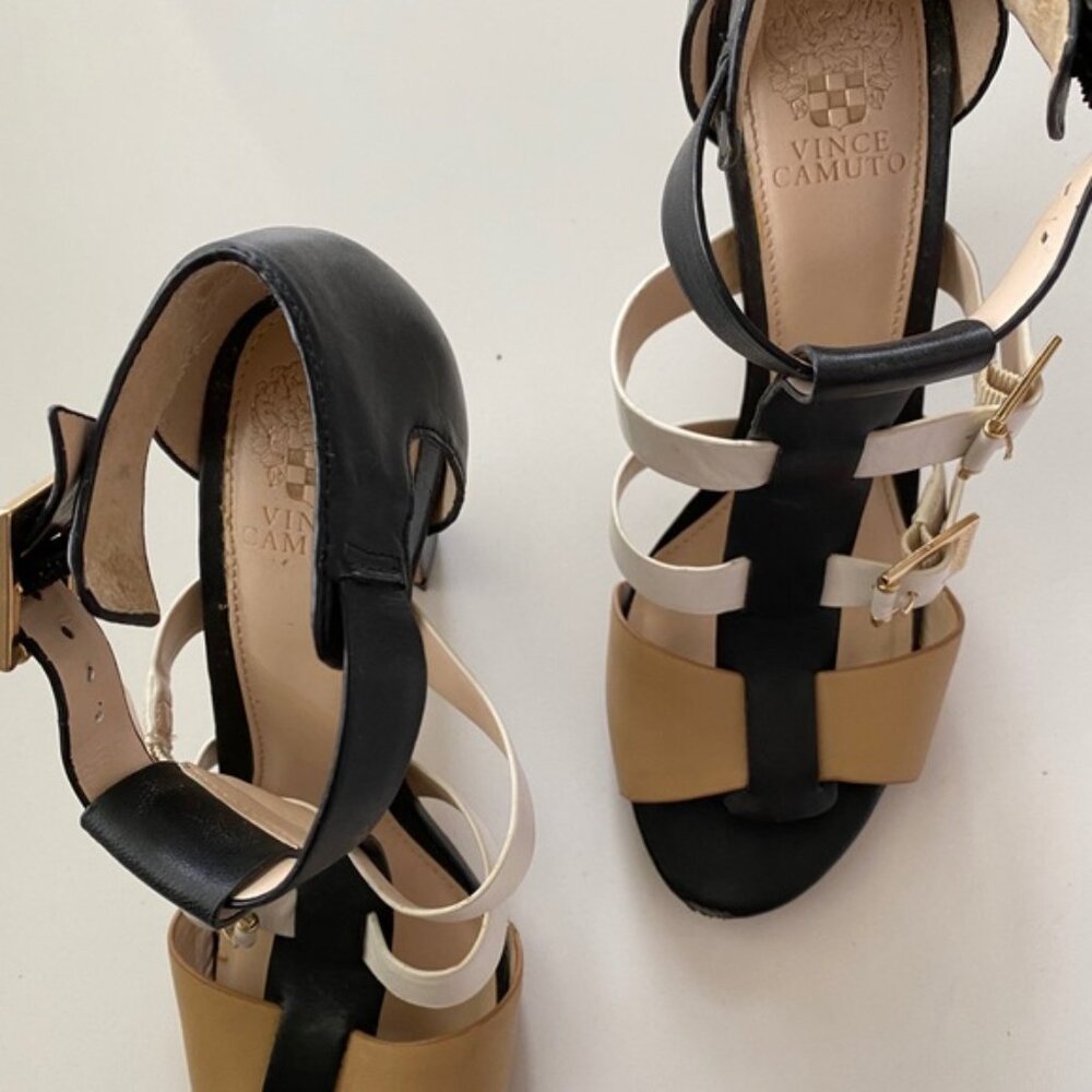 Vince Camuto Stap Open Toe Heels - Picture 3 of 5